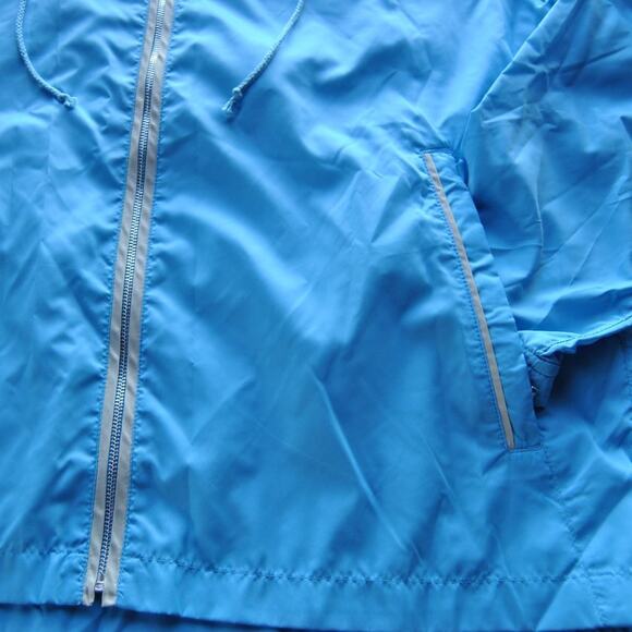 Banana Republic Large Blue Raincoat w/ Hide Away Hood - Picture 4 of 7